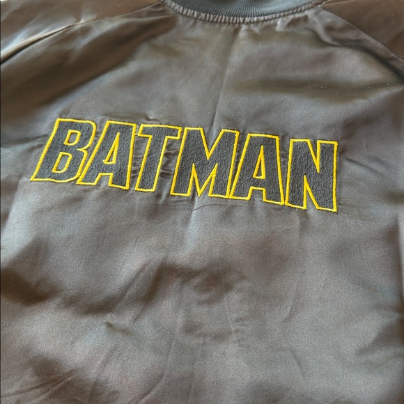 RARE! Vintage Batman Logos Unlimited Bomber Black Satin Large - Picture 12 of 13